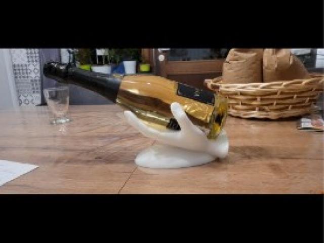 Un porte-bouteille pratique et artistique pour les amateurs de vin.