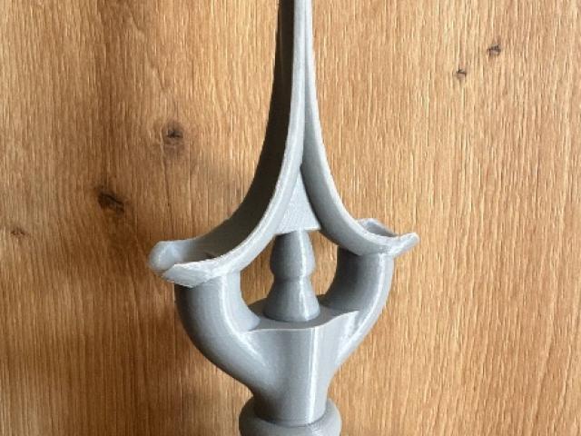 Reproduction sur mesure d’un pic de barrière cassé grâce à l’impression 3D. 